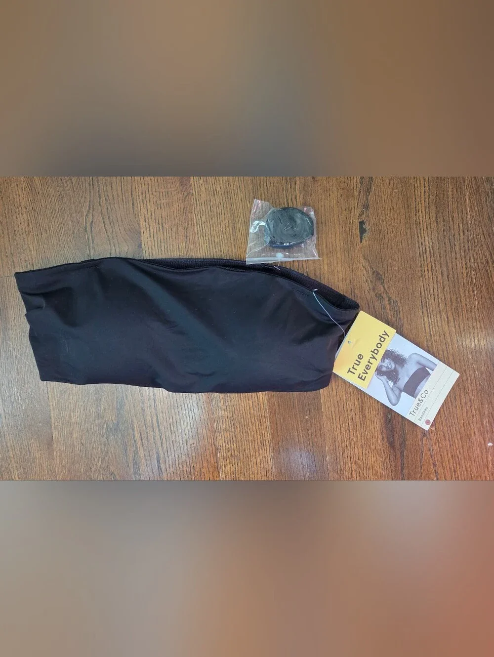 New True & Co Large Black Bandeau Bra